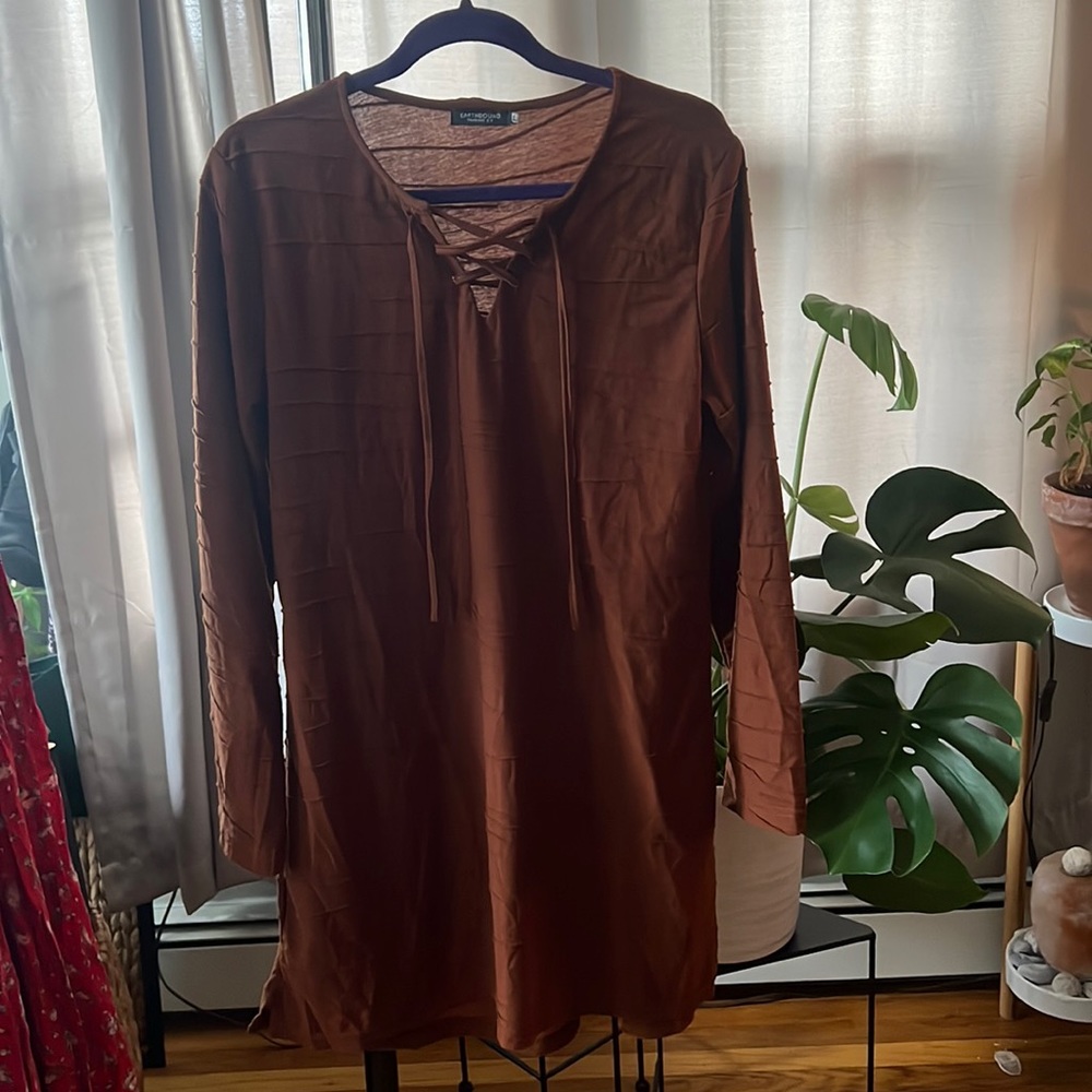 Earthbound Long Sleeve Mini Dress